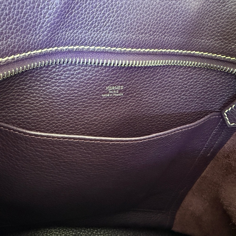 Authentic Hermes Goodnews messenger Chic Purple clemence Leather crossbody bag - Picture 4 of 16